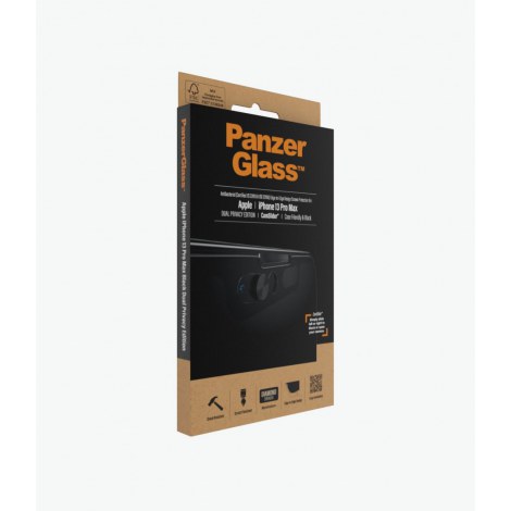 PanzerGlass | Screen protector - glass - with privacy filter | Apple iPhone 13 Pro Max | Tempered glass | Black | Transparent - 3